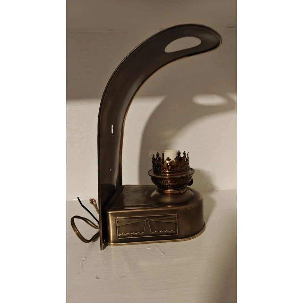 Vintage Rare D.H.R. Holland Den Haan Rotterdam Brass Lamp